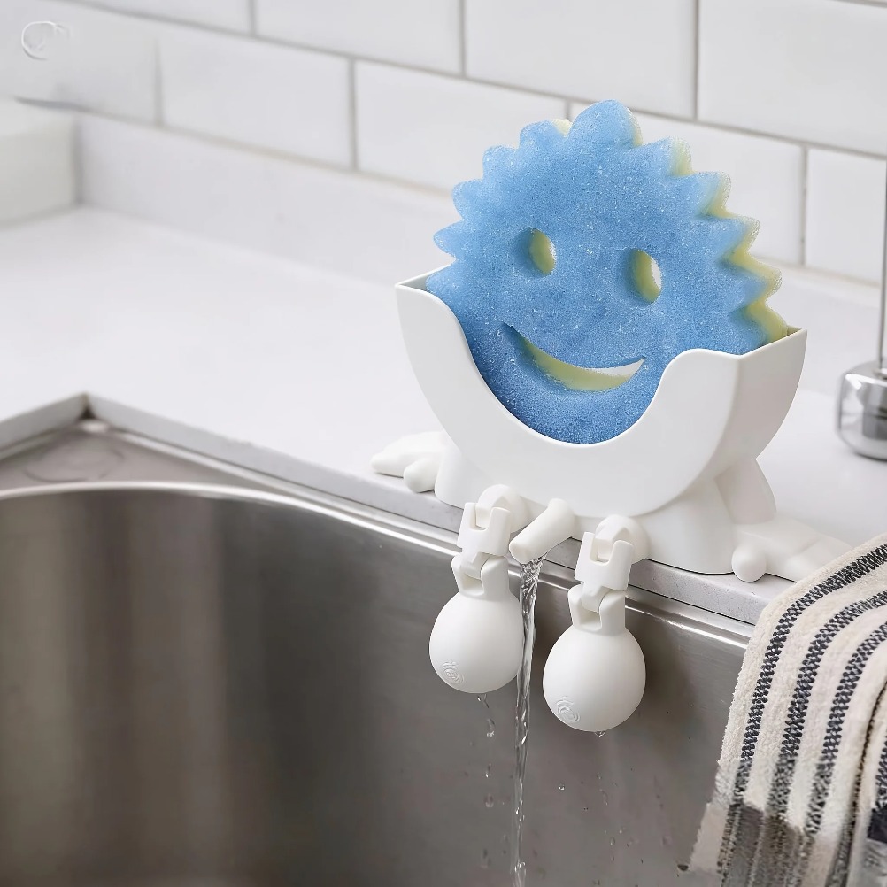 Kitchen Appliances Holder - Drainable Soap & Sponge Holder 2-in-1
