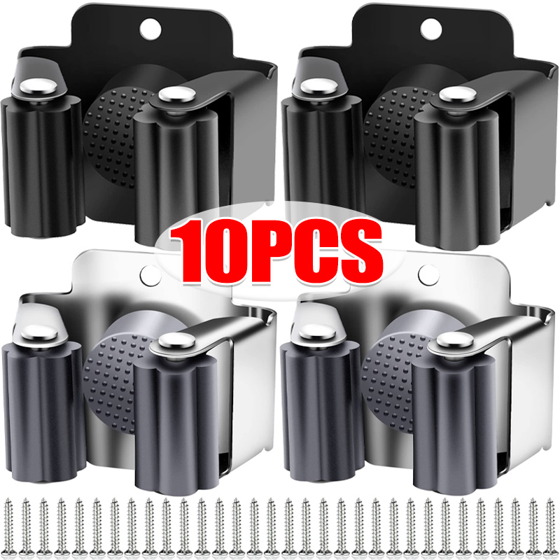 Kitchen Appliances Holder - 1-10Pcs Mop Broom Holder Wall Mounted