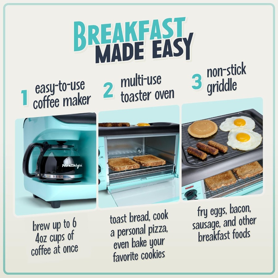 3-in-1 Breakfast Station with  - Toaster 4 Slice avis et prix