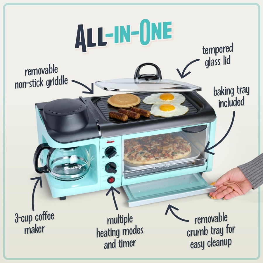 3-in-1 Breakfast Station with  - Toaster 4 Slice avis et prix