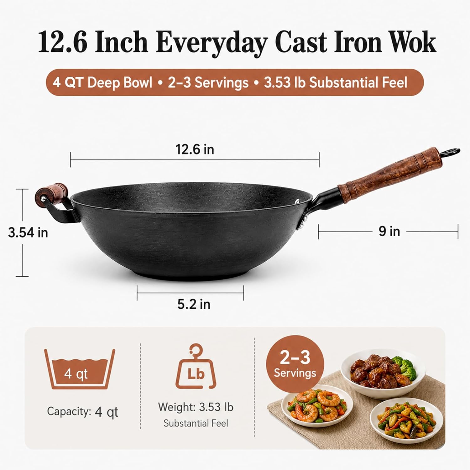 12.6 Inch Cast Iron Wok with W - Wok Electric Flat avis et prix