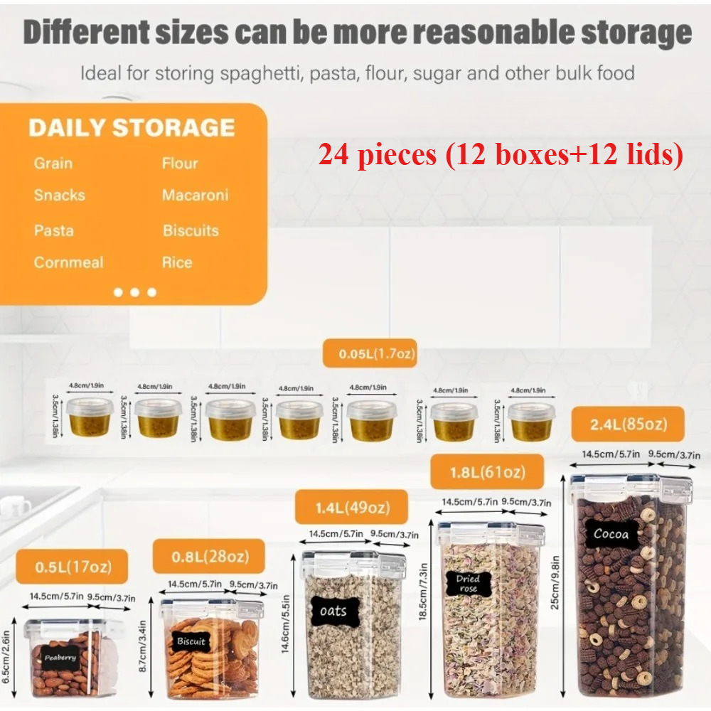 24Pcs Food Storage Containers  - Kitchen Appliances Gift avis et prix