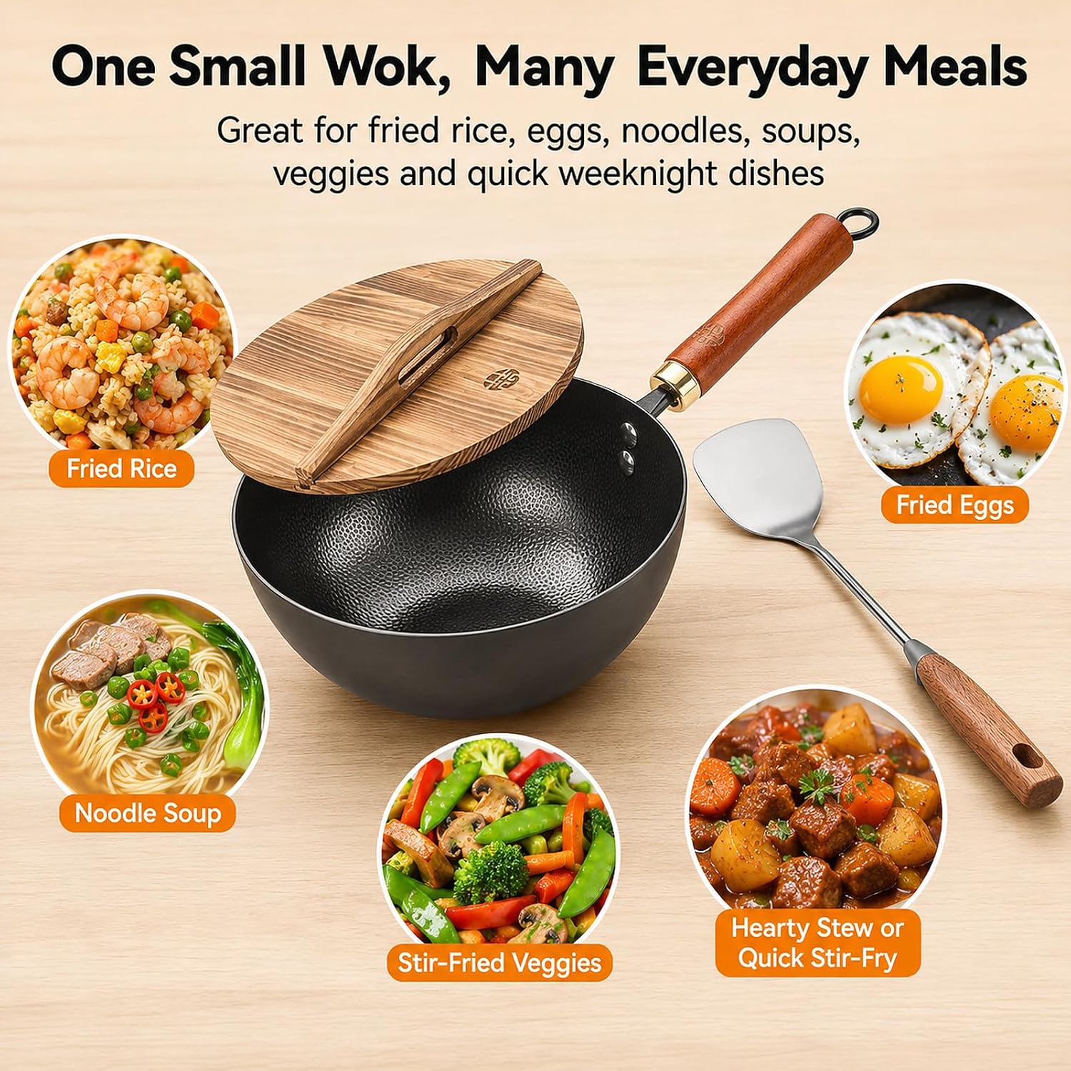 8.7-Inch Carbon Steel Mini Wok - Wok Electric Flat avis et prix