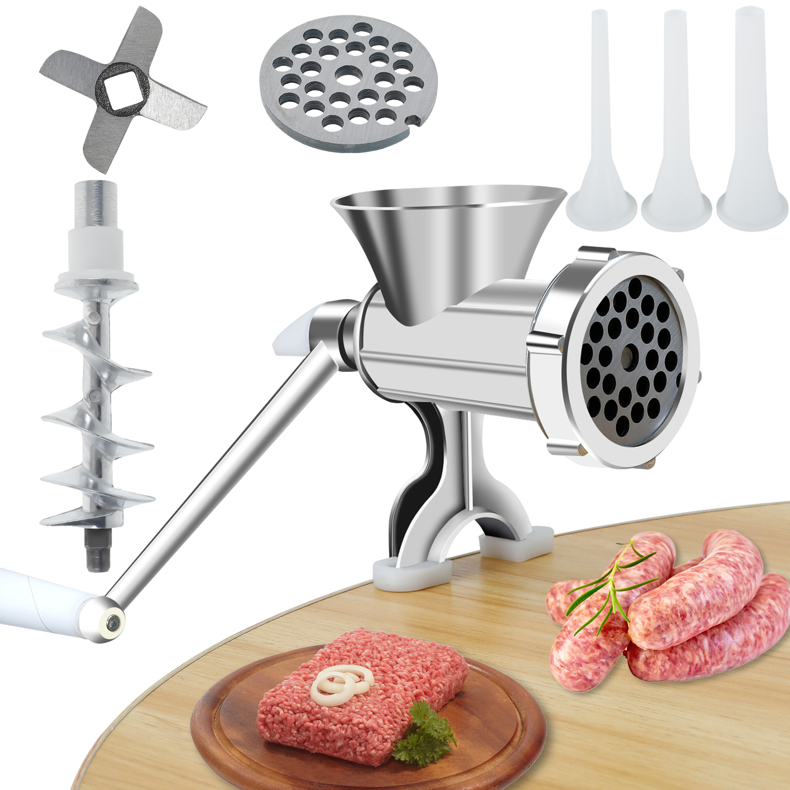 Manual Meat Grinder with Handl - Meat Grinder Attachment avis et prix