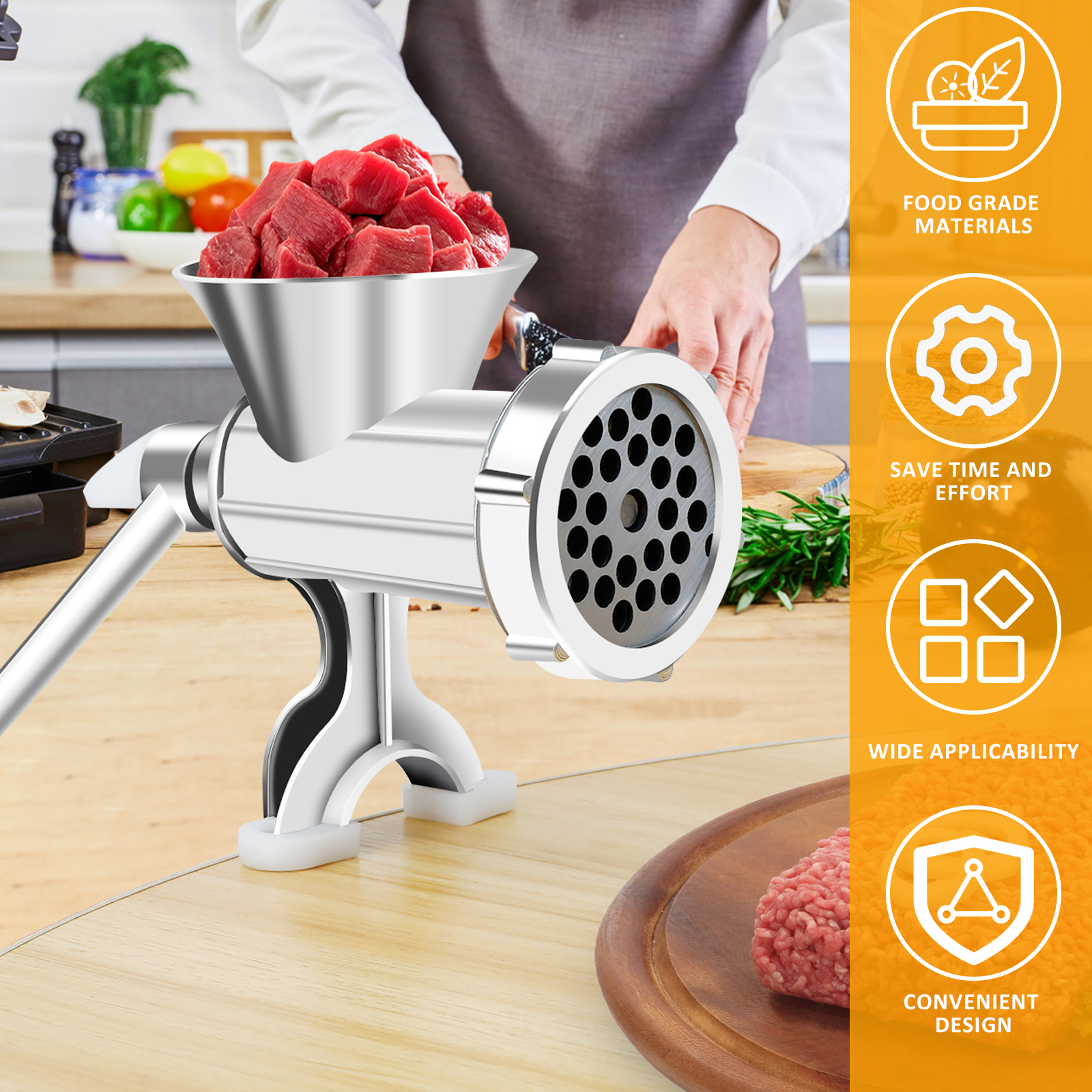Manual Meat Grinder with Handl - Meat Grinder Attachment avis et prix