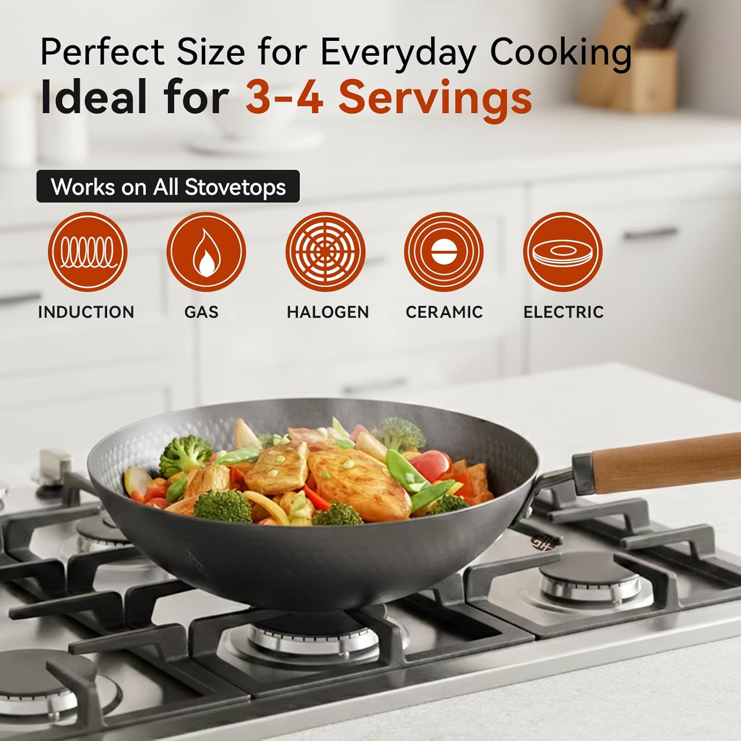 Carbon Steel Wok Pan with Lid, - Wok Electric Flat avis et prix