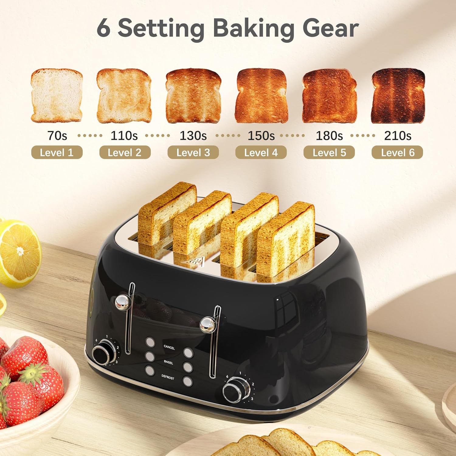 Retro 4-Slice Toaster, 6 Shade - Toaster 4 Slice avis et prix