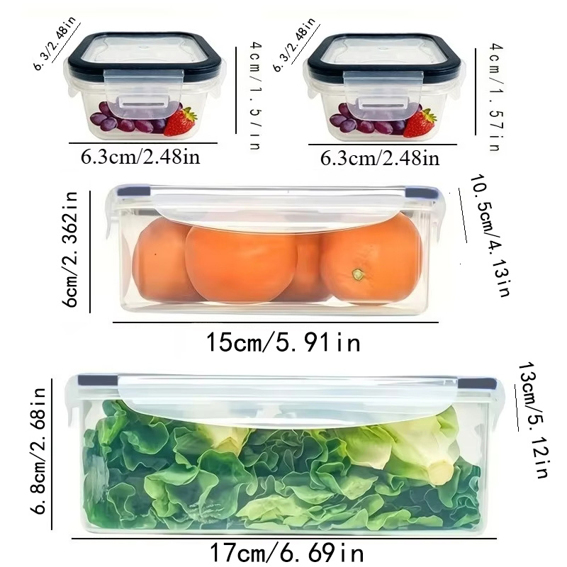 8Pcs Set Includes 4 Containers - Kitchen Appliances Refrigerators avis et prix