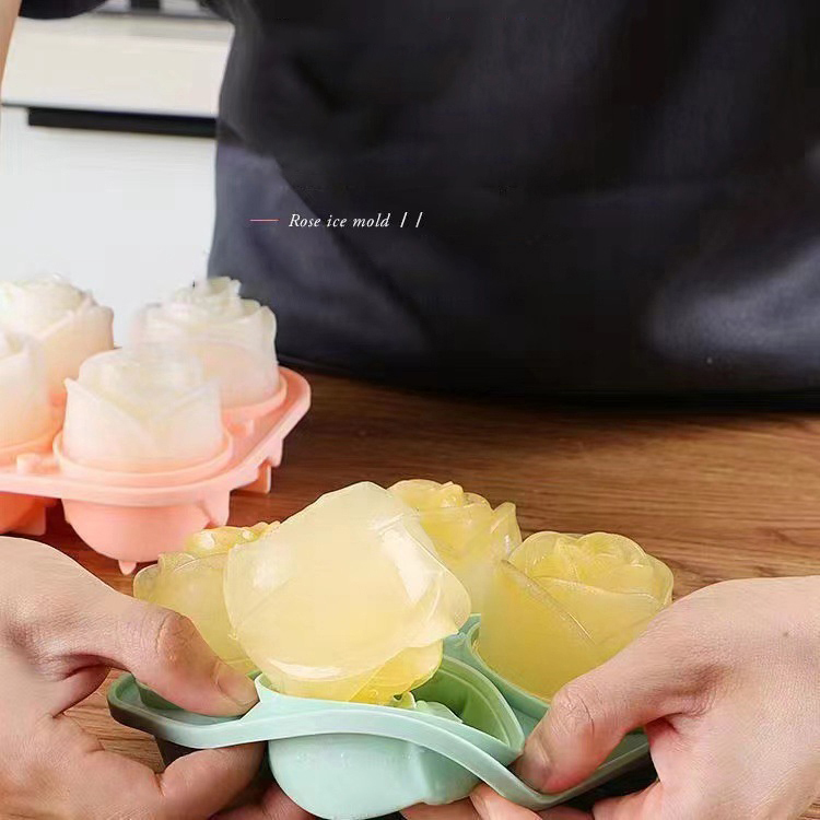 3D Rose Ice Molds 4 Holes Ice  - Kitchen Appliances Holder avis et prix