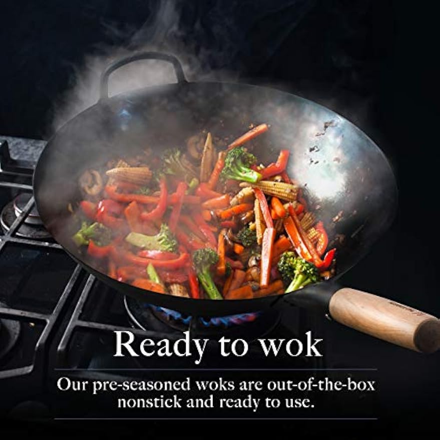 14 Inch Pre-Seasoned Carbon St - Wok Electric Flat avis et prix