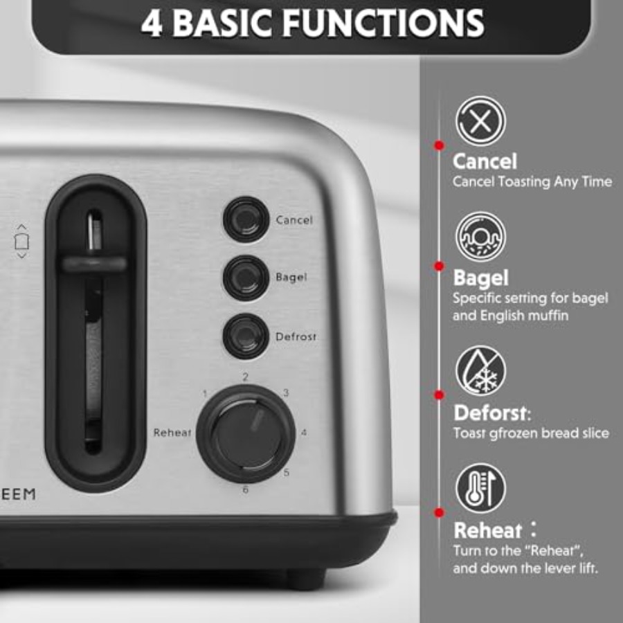 DT440 4-Slice Toaster in Retro - Toaster 4 Slice avis et prix
