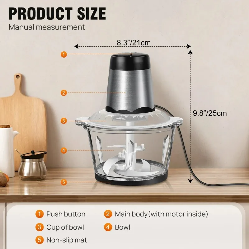2L Electric Meat Grinder Food  - Food Processor Large avis et prix