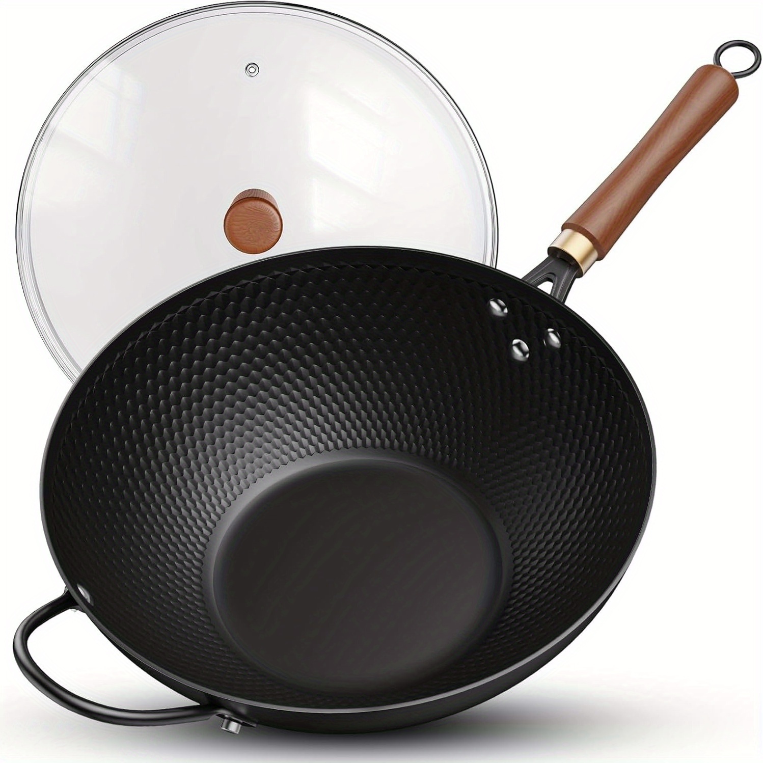 1 Set Cast Iron Wok with Lid-  - Wok Electric Flat avis et prix