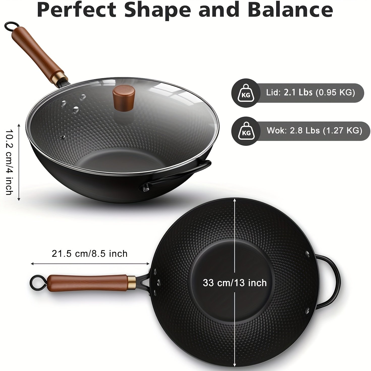 1 Set Cast Iron Wok with Lid-  - Wok Electric Flat avis et prix