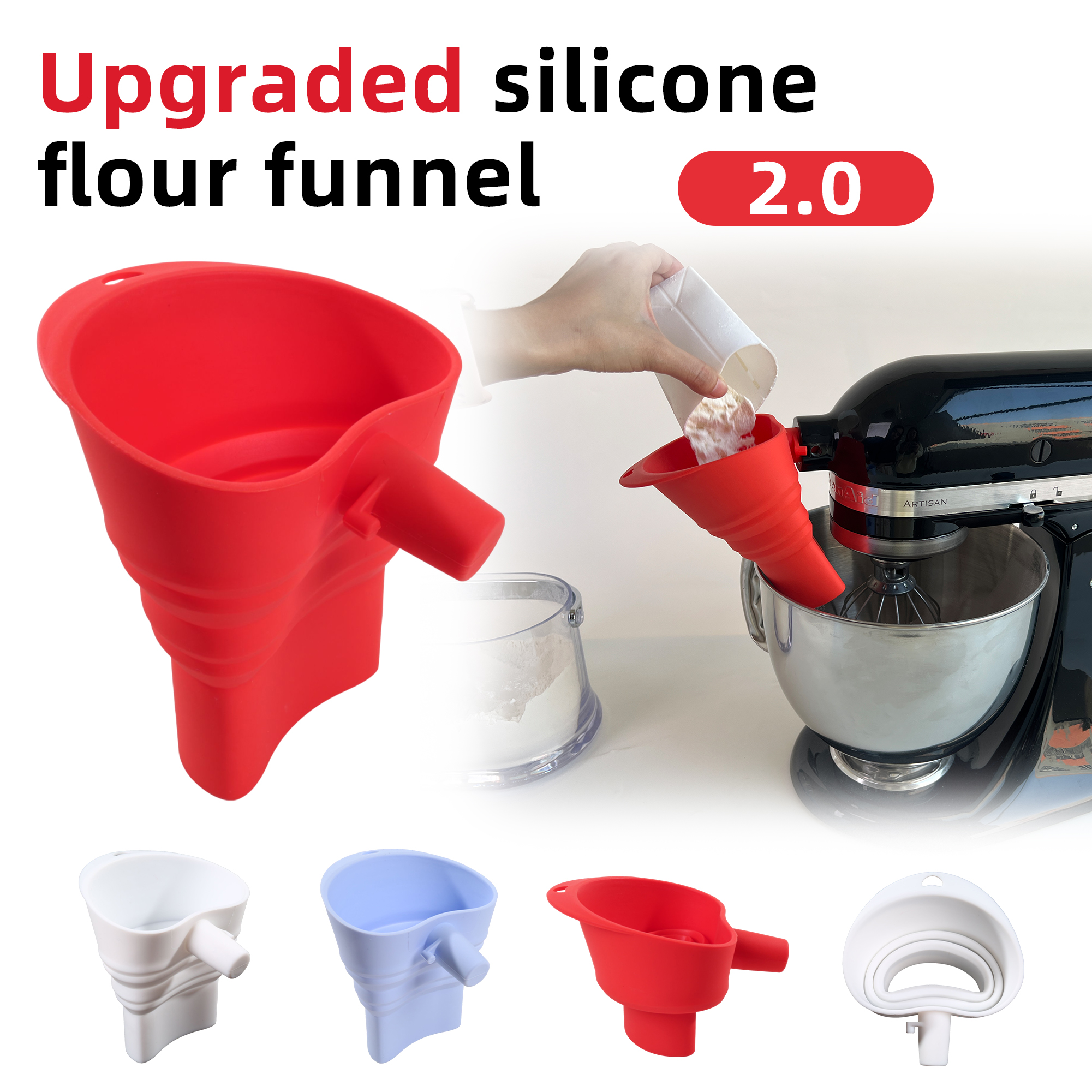 1/3pcs mix Silicone Flour Funn - Kitchen Appliances For Restaurant avis et prix