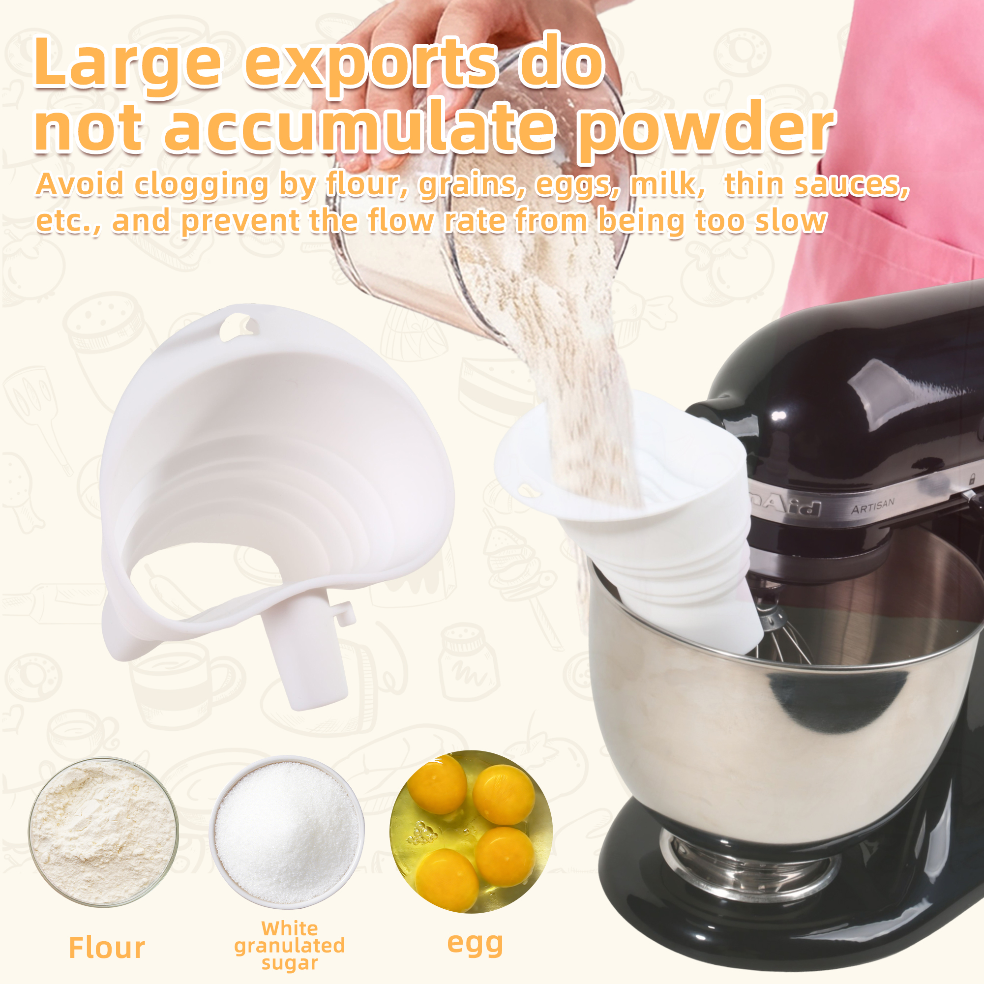 1/3pcs mix Silicone Flour Funn - Kitchen Appliances For Restaurant avis et prix